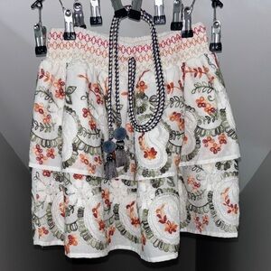Hudson Gray Floral Embroidered Women's Skirt Small